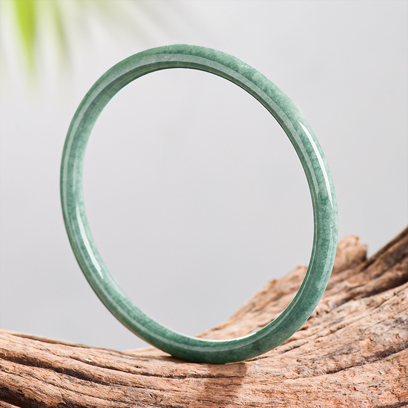 Vintage Fashion Designer - Natural Burmese Jadeite Bracelet Bangle Real