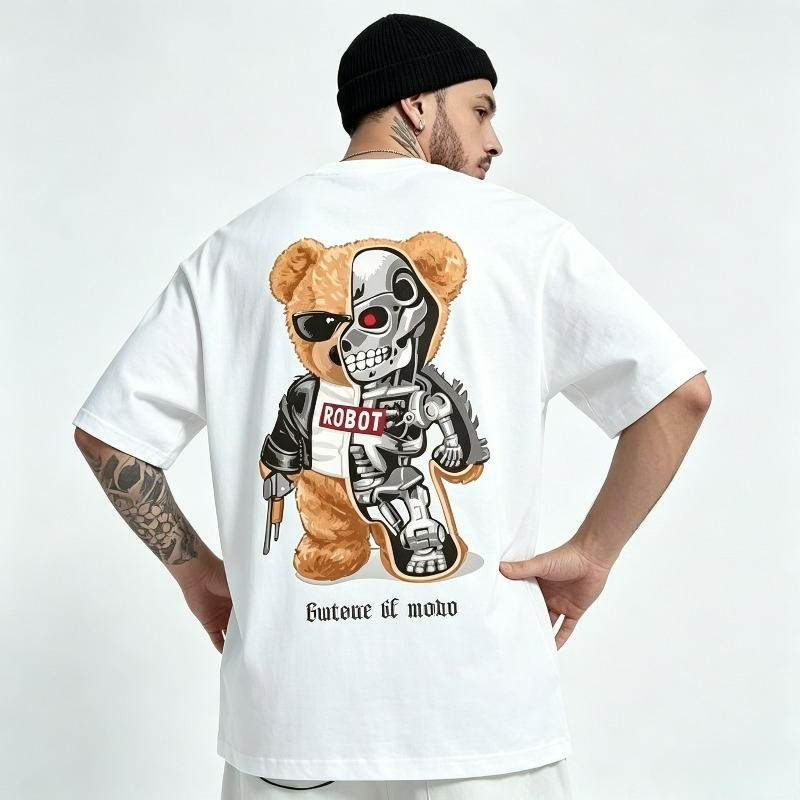 Vintage Fashion Outfits Men - American Vintage Diamond Skeletal Bear Print