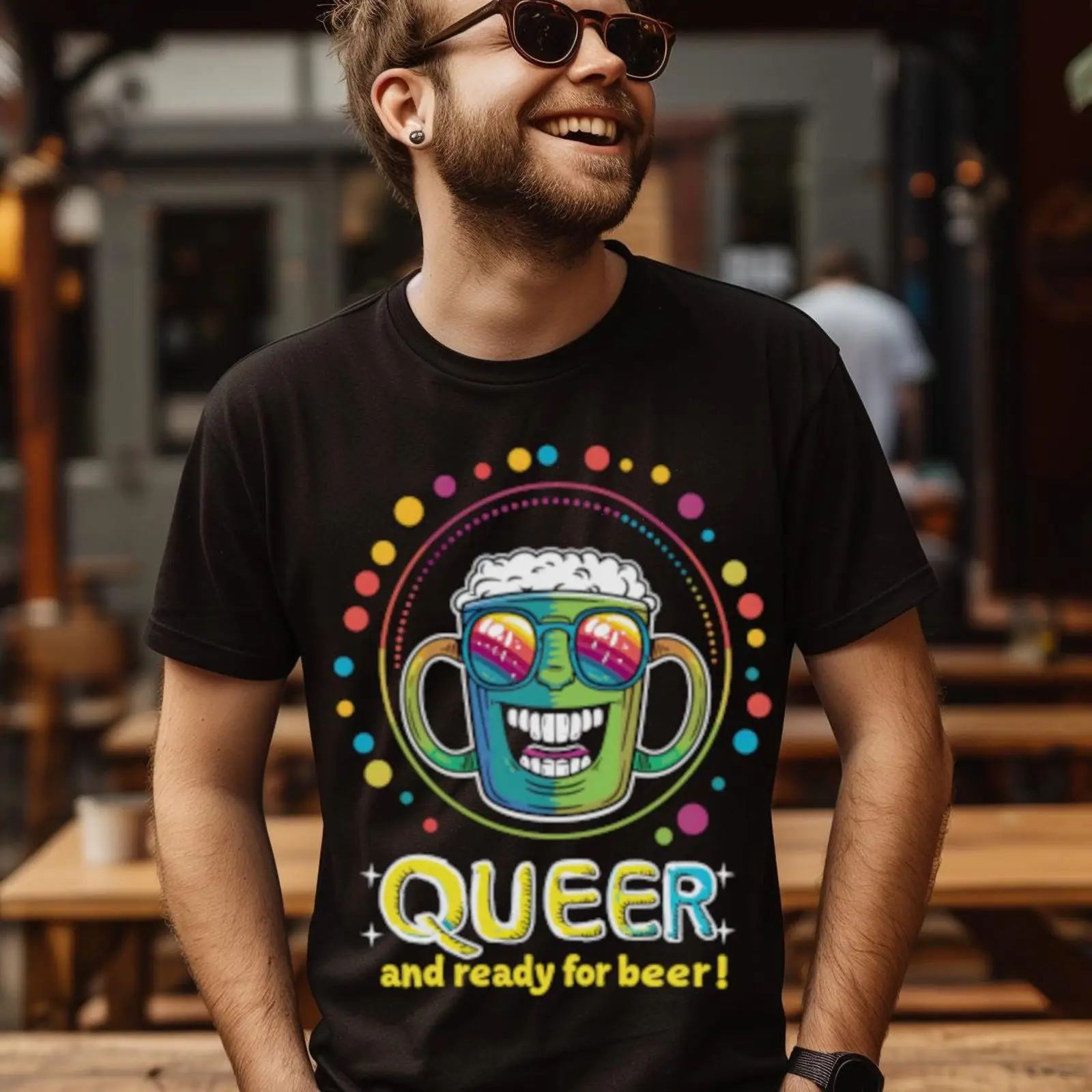 Vintage Queer Fashion - Queer And Ready For Beer Funny