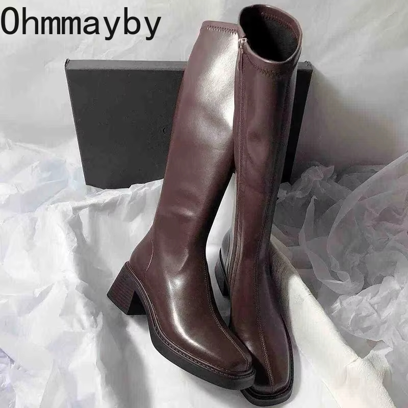 Vintage Thick Heel Women Knee  - огляд і ціна Vintage Style Women Fashion