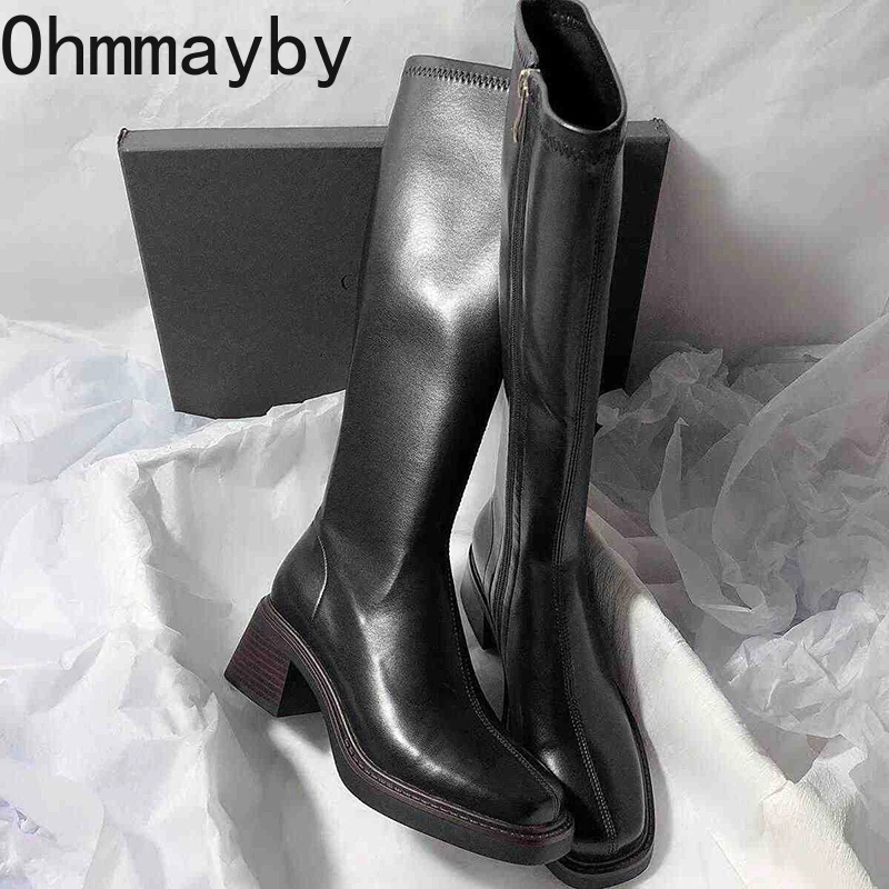 Vintage Thick Heel Women Knee  - огляд і ціна Vintage Style Women Fashion