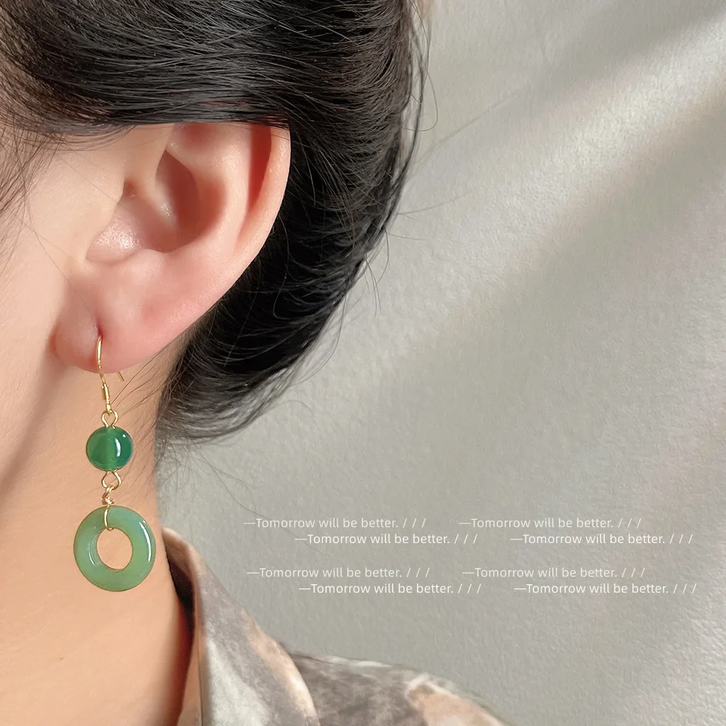 Green Real Jade Ring Earrings  - огляд і ціна Vintage Fashion Ai