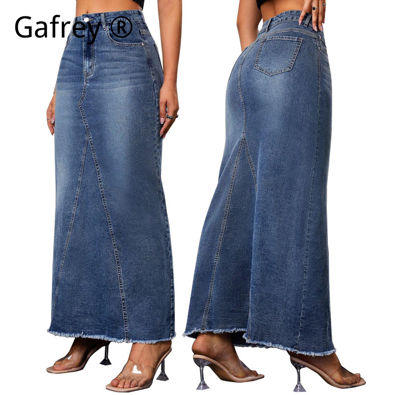 Women Denim Midi Skirt High Wa - огляд і ціна Vintage Fashion Streetwear