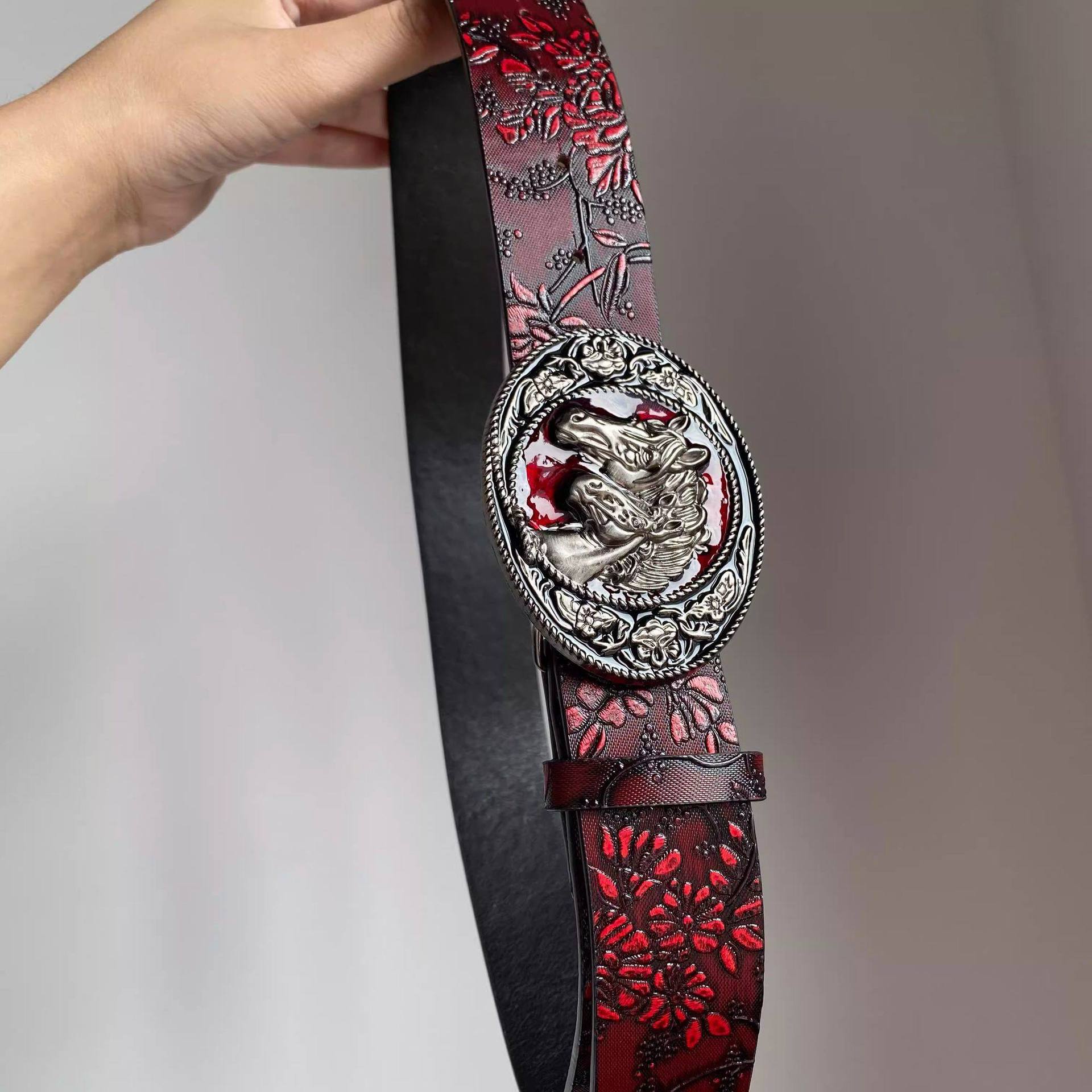 Vintage Red Floral Waist Belt  - огляд і ціна Vintage Fashion Outfits Men