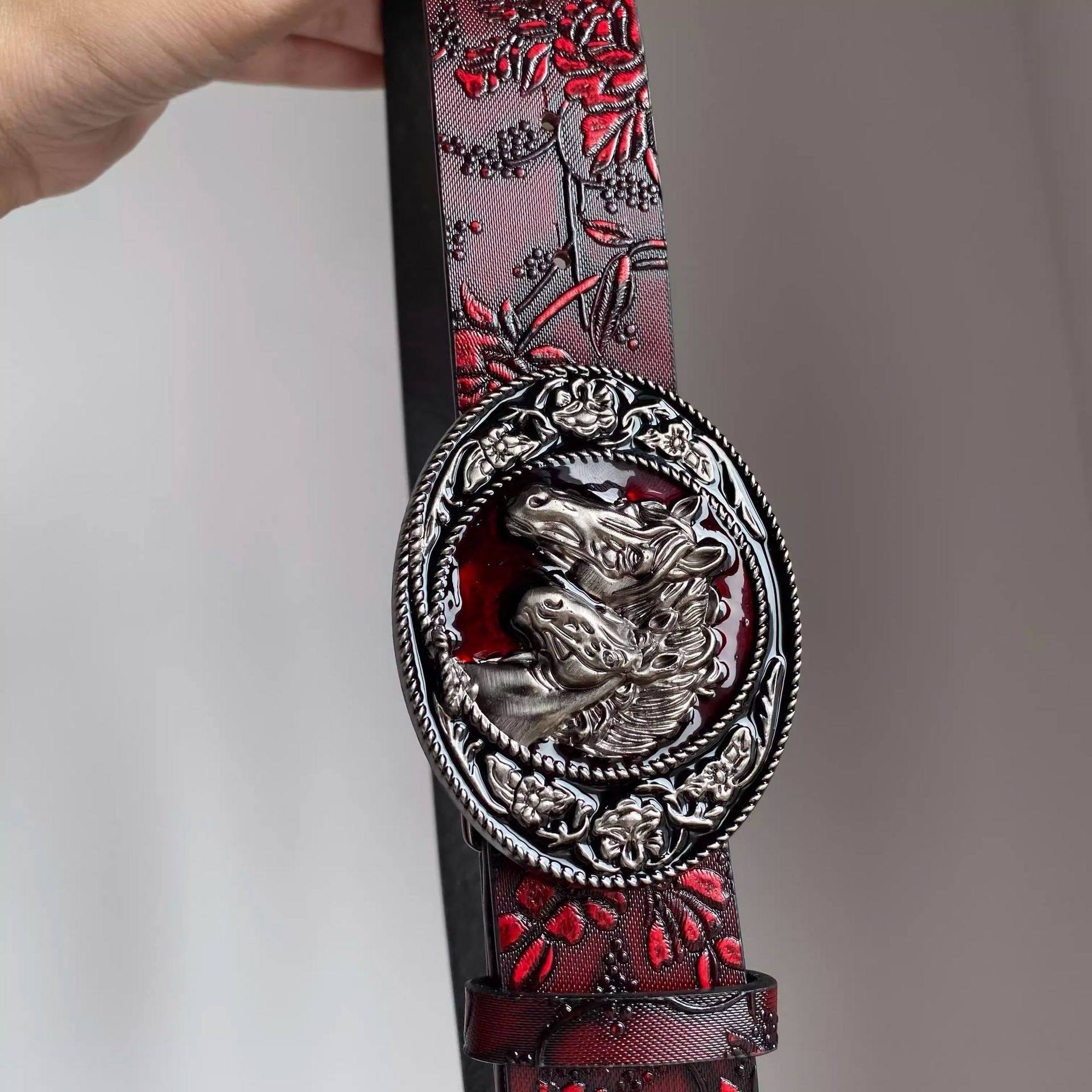 Vintage Red Floral Waist Belt  - огляд і ціна Vintage Fashion Outfits Men