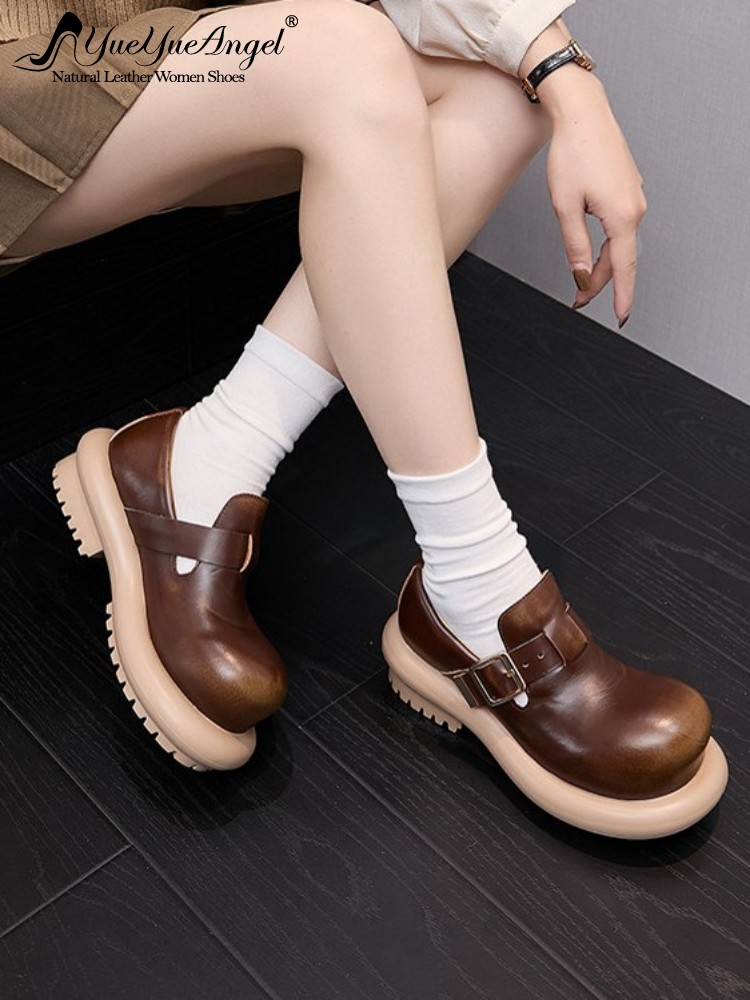 British Style Vintage Cowhide  - огляд і ціна Vintage Style Women Fashion