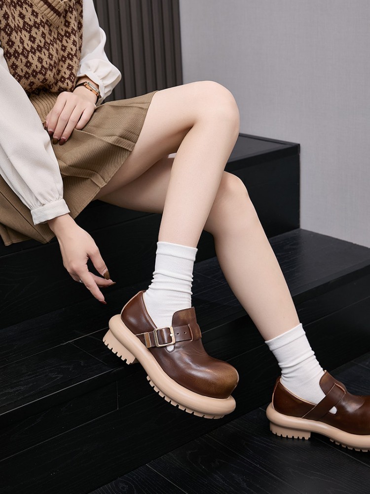 British Style Vintage Cowhide  - огляд і ціна Vintage Style Women Fashion