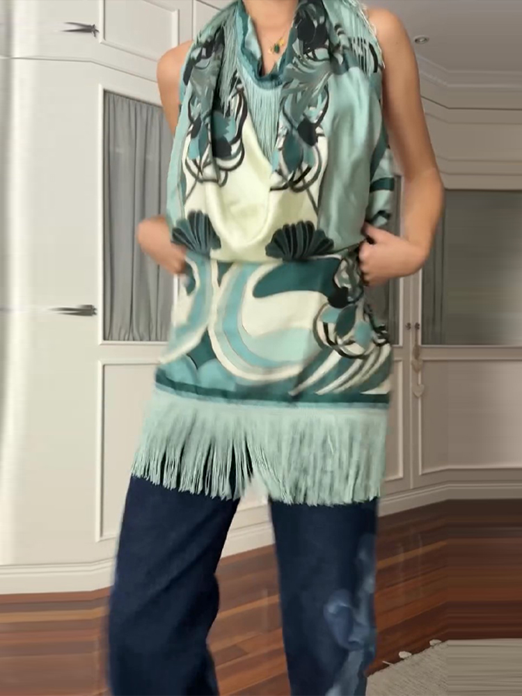 Vintage Printed Tassel Square  - огляд і ціна Vintage Fashion Ai