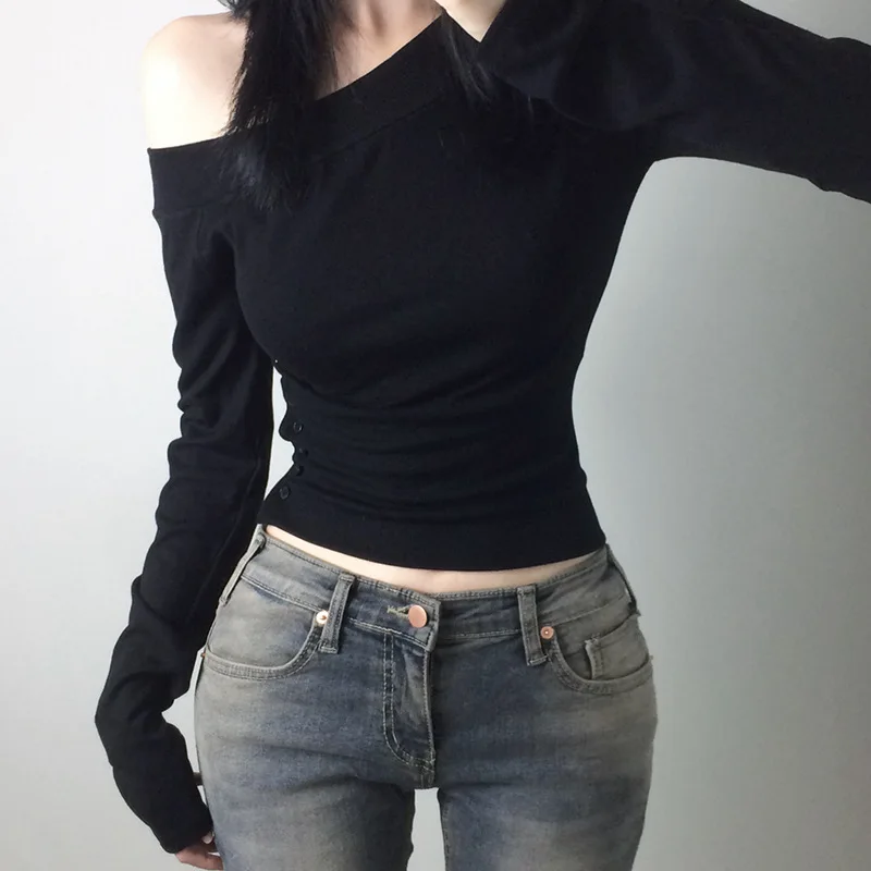 Y2K Vintage Pleated Button T-S - огляд і ціна Vintage Fashion Streetwear