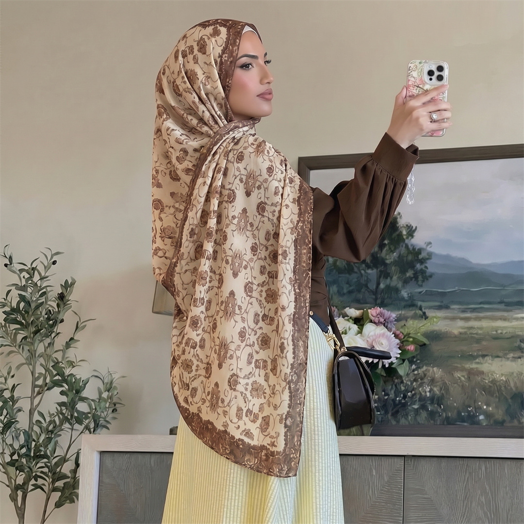 Vintage Floral Print Hijab Sof - огляд і ціна Vintage Fashion Ladies