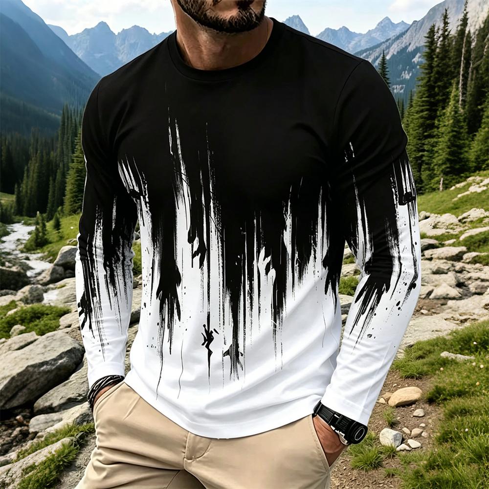 Men's Gradient Ink Splash Long - огляд і ціна Vintage Fashion Streetwear