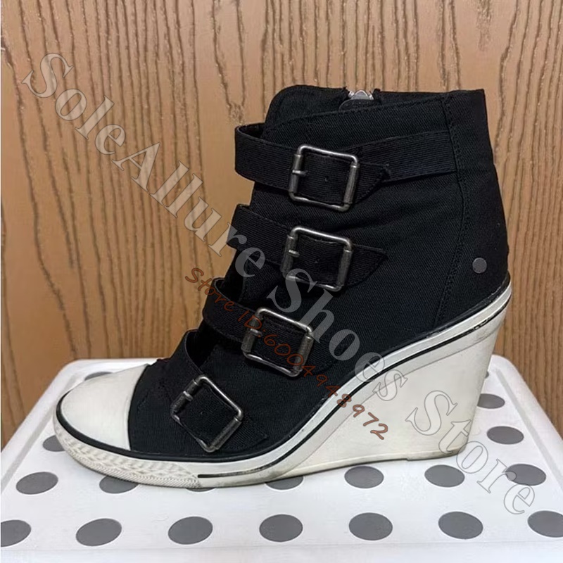 Grey Multi Buckle High Top Wed - огляд і ціна Vintage Zipper